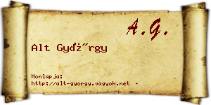 Alt György névjegykártya